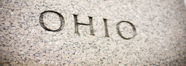 The word OHIO engraved in stone